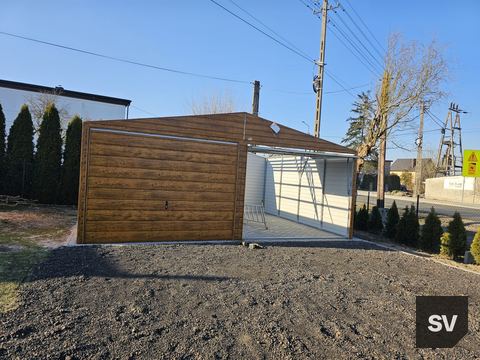 Garaż dwustanowiskowy 7×6 m ze spadem dachu w tył